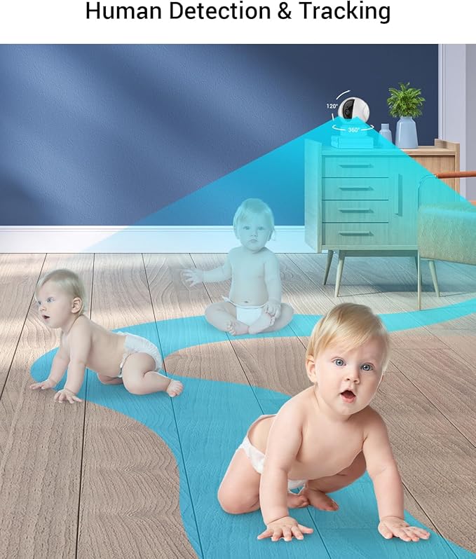 EZVIZ C6CN 2K+ Indoor Pan/Tilt Wi-Fi Security Camera, Human Detection, Smart Tracking, Two-Way Talk with Google Assistant and Amazon Alexa Compatibility