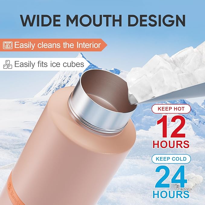 Insulated Dog Water Bottle with Travel Bowl, Dog Lover Gift, Portable Water Bottle Dispenser, Accessories for Car, Hiking, Camping, Outdoor, Leak-Proof, Detachable (Coral Sunset)