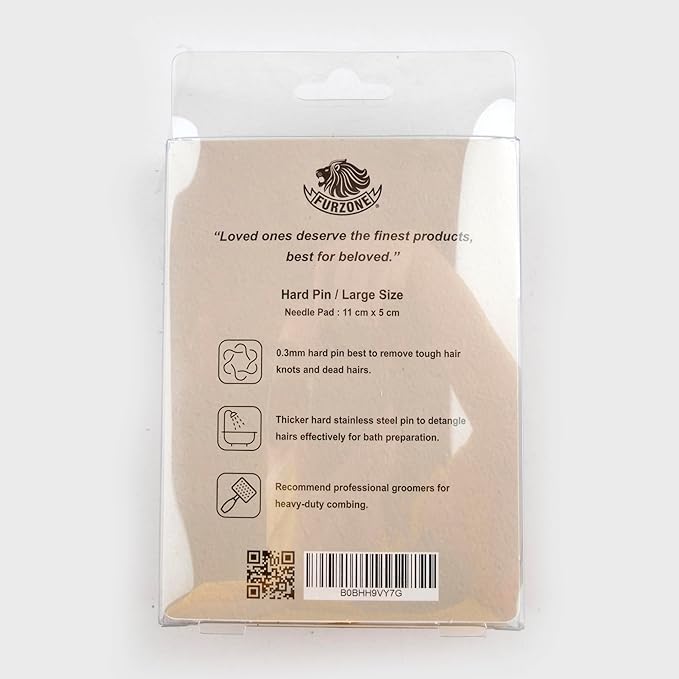 Wooden Slicker Brush - Stainless Steel Hard Pin Grooming Brush for Short-Haired Pets (Size L)