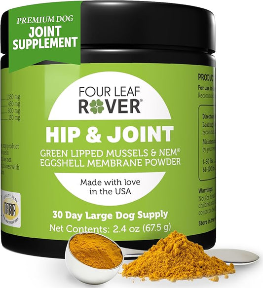 Hip & Joint - Mobility & Joint Support with Glucosamine and Chondroitin for Dogs, 2.4 oz - 22 to 60 Day Supply, Depending on Dog’s Weight - Vet Formulated - Easy to Mix - Delicious