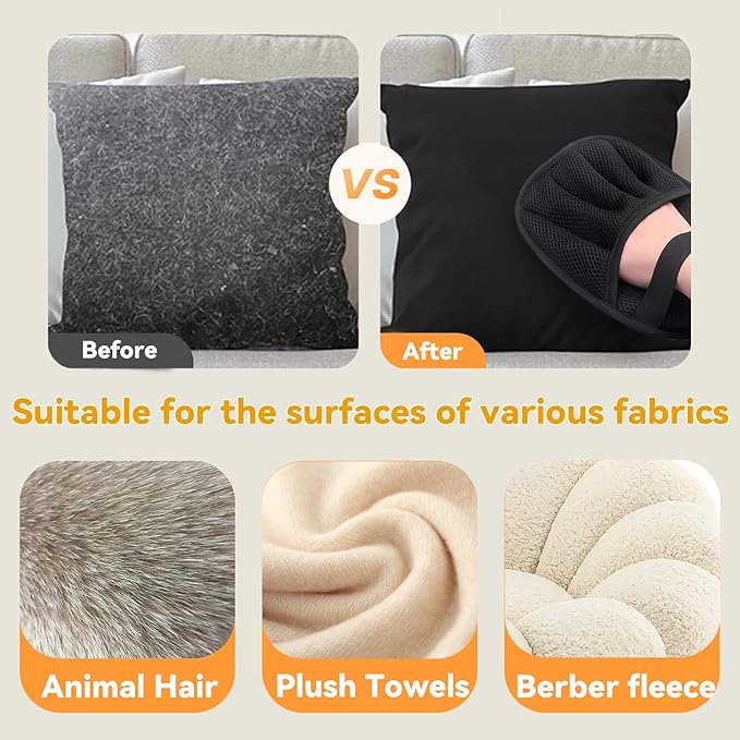 3 Packs Pet Hair Removal Glove,Pet Hair Remover for Cat & Dog,New Upgraded Electrostatic Gloves Pet Hair,Reusable Electro Static Pet Hair Remover Electrostatic Gloves for Furniture,Couch (3 Packs)