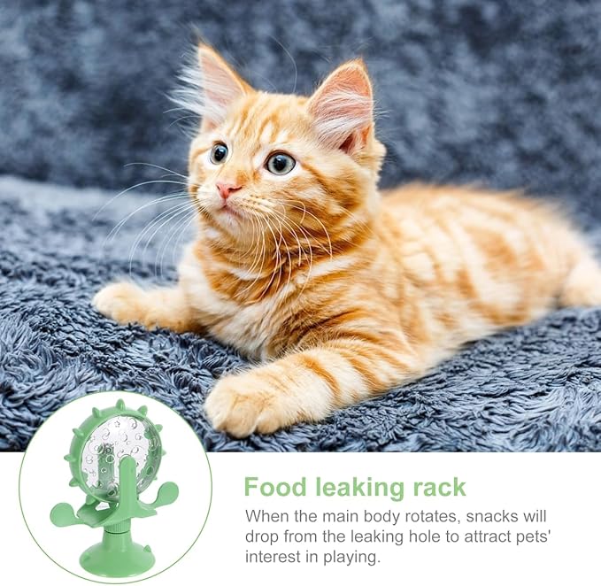 2pcs Interactive Pet Treats Dispenser Toy: 360 Degree Rotating Windmilt Feeding Windmill Dispenser Interactive Slow Food Toy for Cats and Dogs Enhances Iq Relieves Promotes Healthy Eating