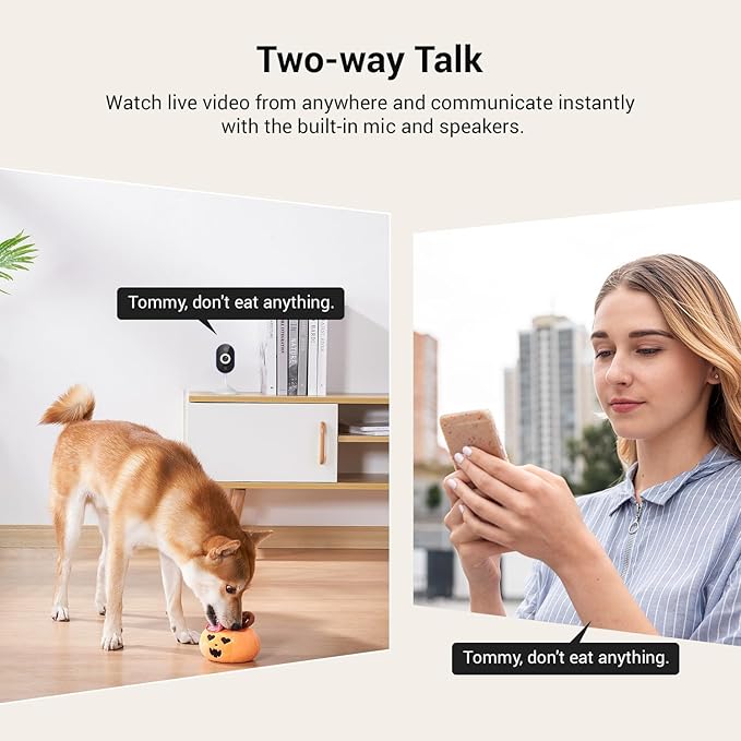 Indoor Surveillance Home Security Camera, 2-Way Audio, Night Vision, Smart AI Human Detection, App Control, Cloud Storage (Sold Separately), Dual-Band 2.4G/ 5G Wi-Fi