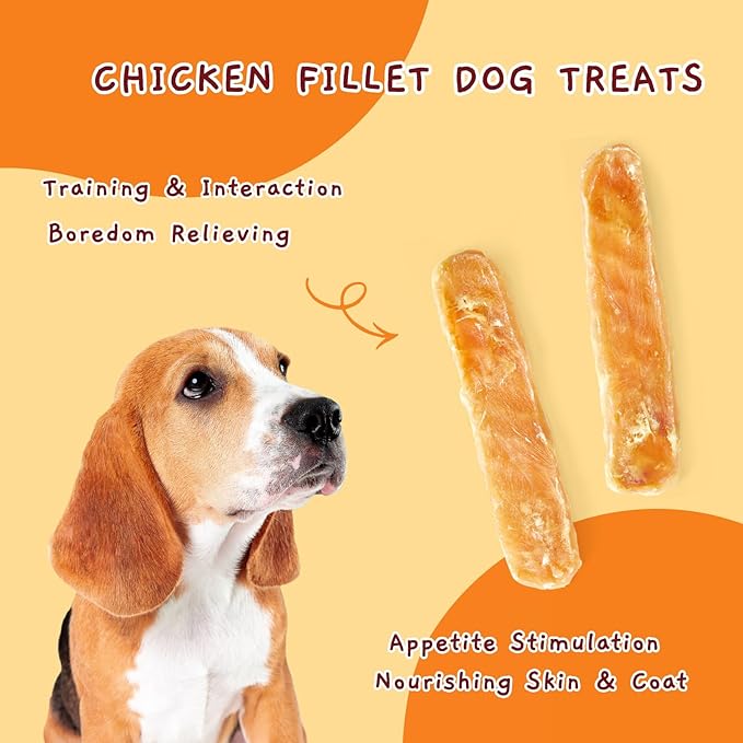 Jungle Calling Dog Treats Chicken Jerky Training Treats, Slow Roasted Snacks for Medium and Large Dogs Chewy Treats 10.6 Ounce (Chicken Fillet)