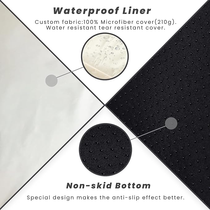 Laifug Orthopedic Memory Foam Extra Large Dog Bed with Pillow and Durable Water Proof Liner & Removable Washable Cover & Smart Design (Medium (34"x22"x7"), Black and White Plaid)