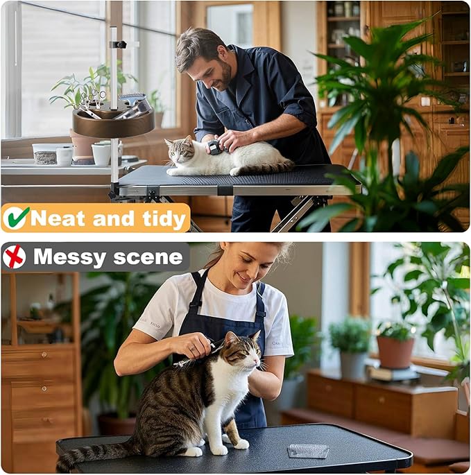 Grooming Tool Organizer for Pet Grooming Arm - Adjustable Multi-Compartment Storage for Scissors, Brushes, Combs and Accessories Essentials