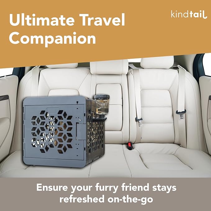 KindTail Pawdle - No-Drip Dog Crate Water Bottle - Top-Fill Pet Water Dispenser - BPA Free with Stainless Steel Nozzle - Easy-to-Use with Most Crates & Playpens - 7 x 6 x 4 in - 16oz Capacity - Green