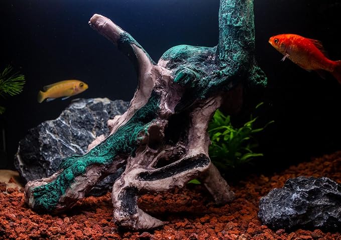Fish Tank Decorations Aquarium Décor Resin Artificial Tree Trunk Root (G)