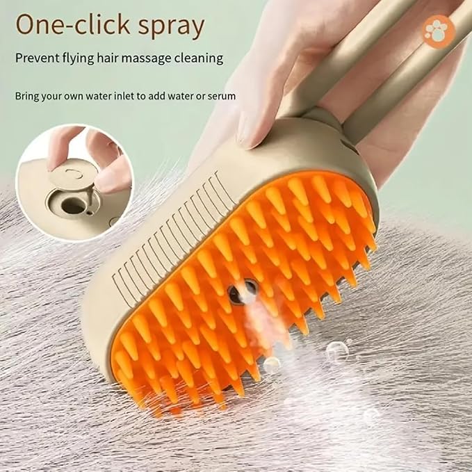 Pet hair removal brush,4-in-1 Cat Steam Brush for Hair Removal,Anti-static pet steam brush,Rechargeable Massage Comb with Spray Function for Dogs and Cats,Clean, Shedding & Grooming All in One