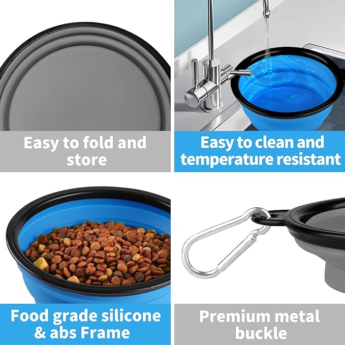 Collapsible Dog Bowl, Lightweight and Portable, Ideal for Travel, Hiking, Camping, and Everyday Use