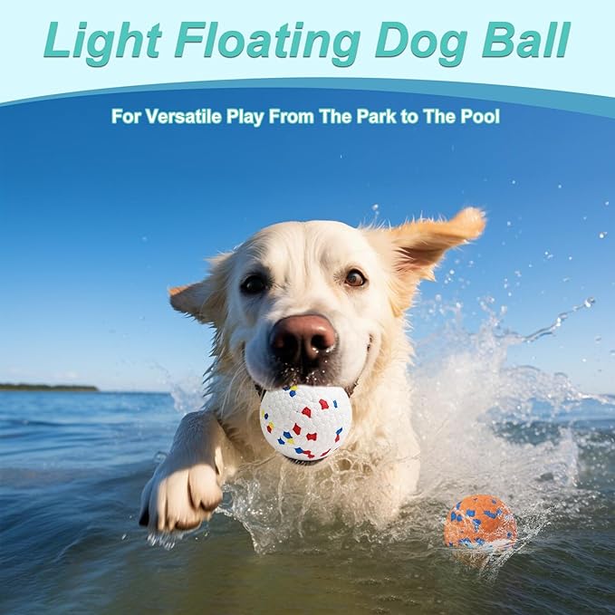 Dog Balls, Chew Toy Tennis for Aggressive Dogs, Interactive Toys for Tossing and Catching, Lightweight Toys That Float on Water, Balls for Large/Medium/Puppies Dogs
