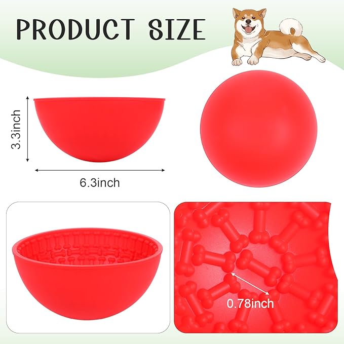 4 Pcs Dog Lick Bowl Wobble Silicone Dog Slow Feeder Bowl Lick Mat Interactive Toy Enrichment Feeder for Cat Pet Oral Health for Boredom Anxiety Relief, Calming, 4 Colors