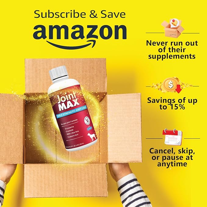 Liquid for Dogs - Vitamins, Minerals, Antioxidants - Glucosamine, Chondroitin - Beef Flavor - Maximum Joint Health Supplement for Dogs - 32 fl oz