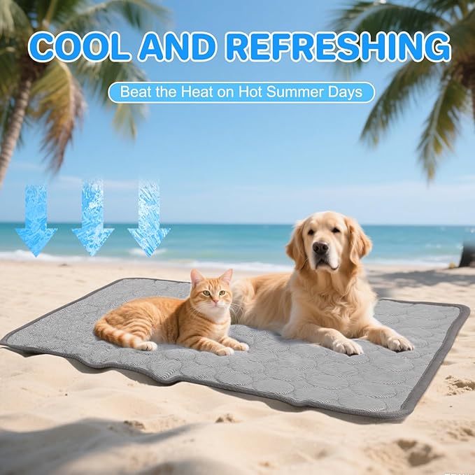 Dog Cooling Mat,2025 New Pet Cooling Mats,Washable Portable Pet Coolings Pad for Dogs & Cats Sleeping Mats for Summer,Portable Dog Cool Bed for Home & Outdoor, Keep Cool (Blue-XL-39×30")