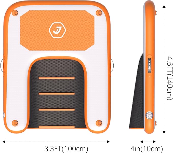 Inflatable Plank Dog Float Ramp,Up to 180lbs Dog Water Ramp Ladder with Non-Slip Dock Platform for Swimming Pool,Boat,Lake