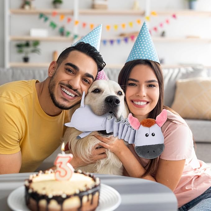 Squeaky Plush Dog Toys for Puppy Toys, Interactive Tug of War Dog Pull Toys, Stuffed Dog Pet Toys for Teething Puppy, Indoor and Outdoor Play for Small Medium Dogs and Large Dogs