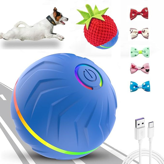Interactive Dog Toys Dogs Ball,Moving Dog Toy with Touch Activated,Anti Boredom Dog Toys for Small Medium Dogs,Tough Motion Activated Automatic Vibrating Dog Ball,USB Rechargeable (Blue)