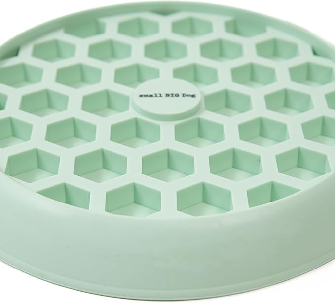 Small Big Dog's Enrichment Bowl and Lick Mat- Top Slow Feeder, Bottom Lick Mat, Soft on Nose Design Breeds, Focus on Dogs w/Short Snouts Like Frenchies, Silicone, Dishwasher Safe