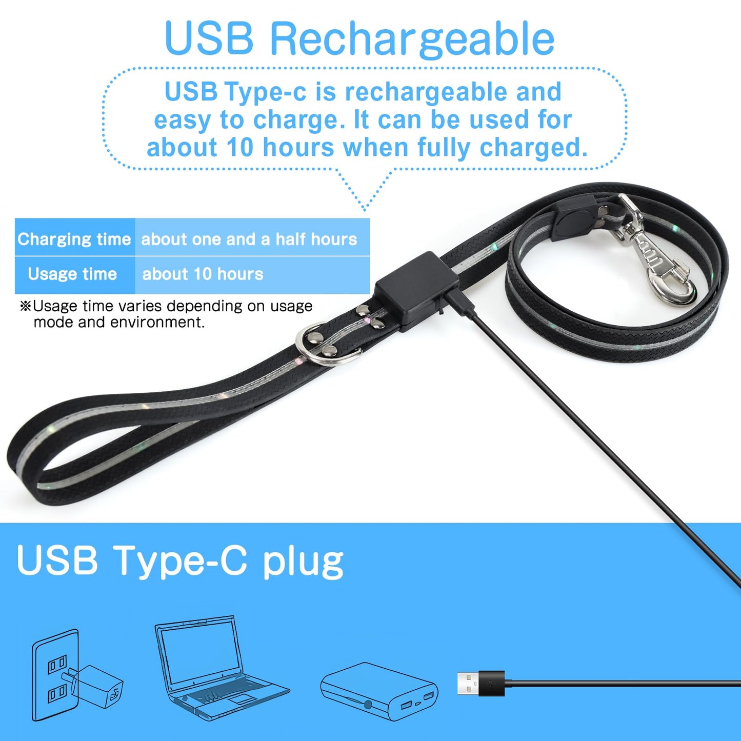 2025 Upgrade 4 Ft Led Dog Leash, 12 Lighting Modes Light Up Dog Leash Rechargeable - 4 Ft Lighted Dog Leashs for Night Walking Safety Glow in The Dark, Silicone Dog Leashs for Small Medium Large Dogs