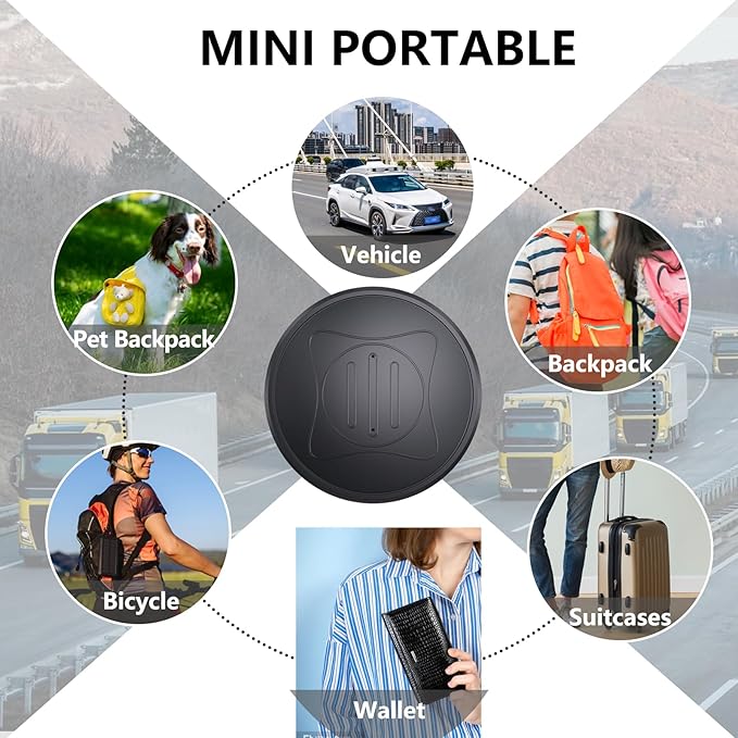 GPS Tracker for Vehicles,Car GPS Tracker Portable Real Time Magnetic GPS Tracking Device,Full Global Coverage Location Tracker for Car,Kids,Dogs.No Monthly Fee/No Subscription Required