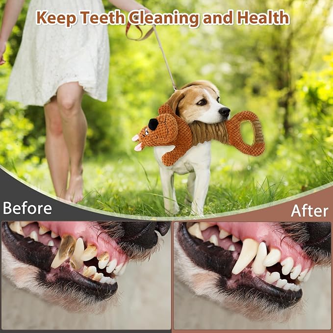 Dog Toys Interactive Tug of War Puppy Toys with Crinkle Paperand Squeaker, Plush Large Dog Chew Toy Pull Pet Toy for Small, Medium and Large Dogs