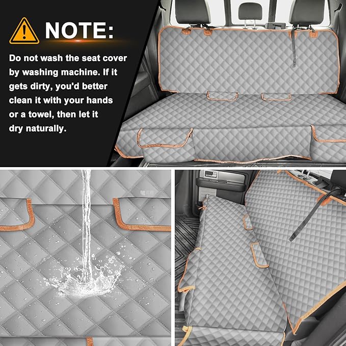 Dog Car Seat Cover for Mid-Size Truck, Compatible with Toyota Tacoma/Hilux, Ford Ranger, Chevy Colorado/GMC Canyon, Nissan Frontier, Honda Ridgeline, Jeep Gladiator, 600D Waterproof Pet Seat