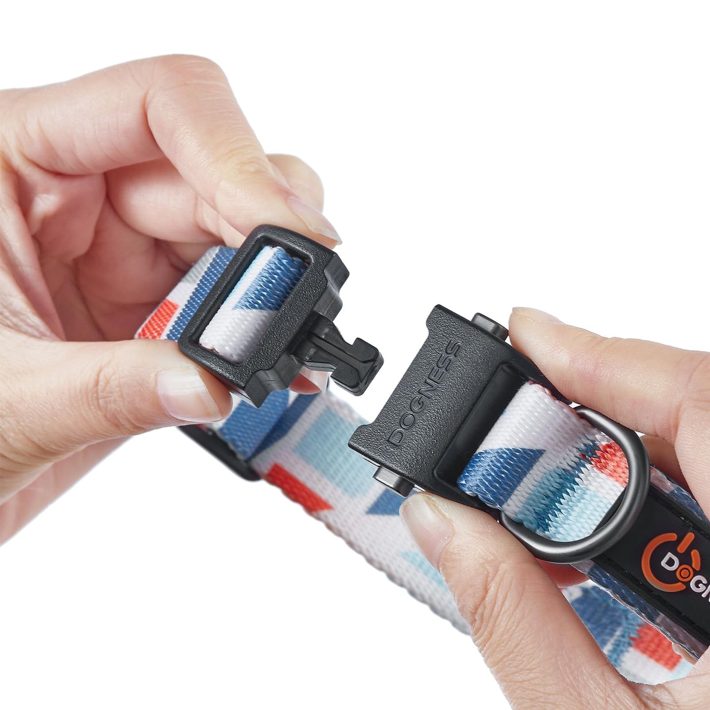 Dogness LED Dog Collar, Light Up Dog Collar for Night Walking, USB Rechargeable Glow in The Dark Dog Collars for Safety Camping (Large - Blue)