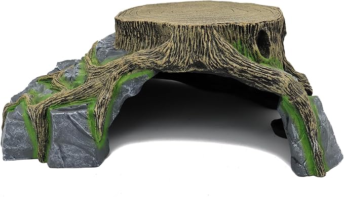 JIHAQUA Extra X Large Resin Reptile Tank Hideouts Cave Habitat Decor for Leopard Gecko Tank Accessories