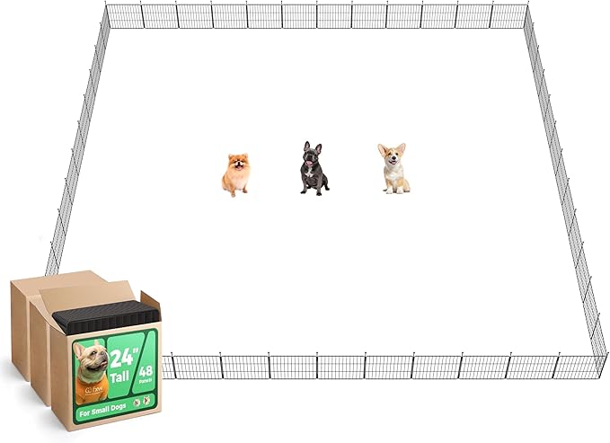 FXW MiniPaws Unleashed Dog Playpen for Yard & RV Camping, Expandable 24-inch 48 Panels for Puppies and Small Dogs, Portable for Indoor and Outdoor Use