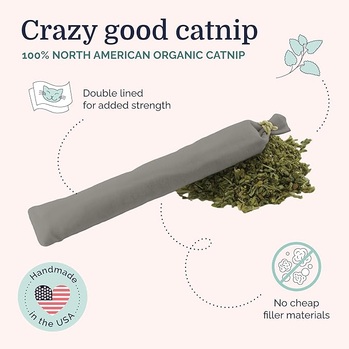 Hepper Stick Catnip Kicker - Durable 100% Organic American Catnip Bag - Minimalist Cat Toys/Kitten Toys for Indoor Cats
