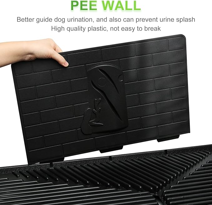 Hompet Dog Grass Pad with Tray Large, Puppy Turf Potty Reusable Training Pads with Pee Baffle, Artificial Grass Patch for Indoor and Outdoor Use, Ideal for Small and Medium Dogs (30"×20")