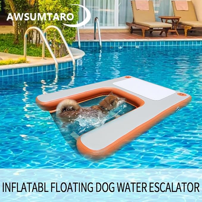 Inflatable Dock, Load-Bearing 200 pounds, Dog pet ramp, Suitable for Swimming Pools, Boat Docks, Lakes, Beach use Water Sports Platform.
