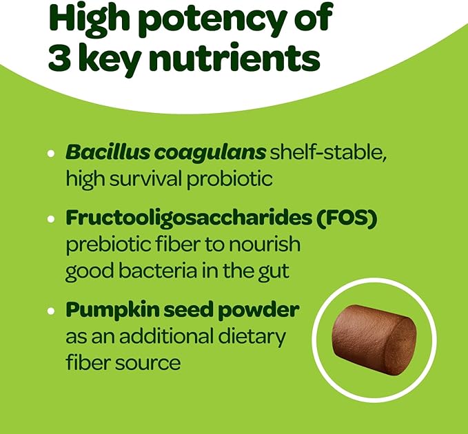 Probiotic Chews for Dogs Gut Health | Tasty Pre and Probiotics for Dogs Digestive Health with Pumpkin Dog Probiotics and Digestive Enzymes | NASC Certified & Made in The USA | 60 Chews