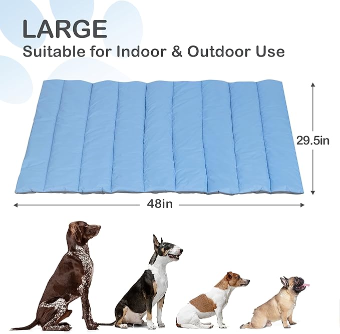 Heeyoo Outdoor Dog Bed, Water Proof Camping Dog Bed, Machine Washable and Portable Travel Dog Bed, Foldable Outdoor Pet Bed for Small, Medium, and Large Dogs, Outdoor Dog Mat