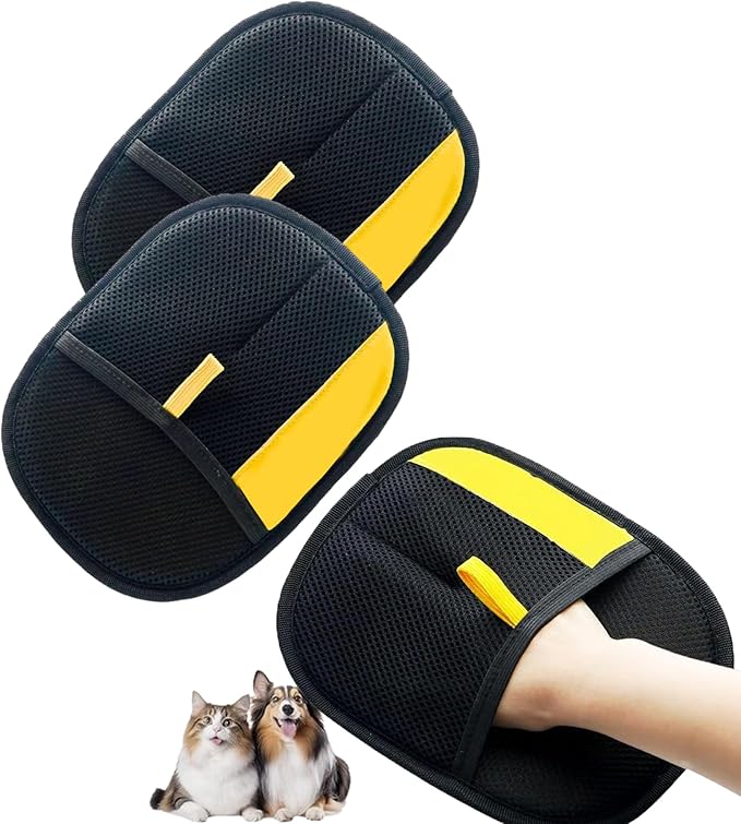 Magic Brush Pet Hair Removal Glove for Cats & Dogs, 2 Pcs Electrostatic Glove for Pet Hair, Cat Grooming Gloves for Hair Removal, Reusable Cat & Dog Hair Remover for Couch, Furniture, Carpet, Curtain