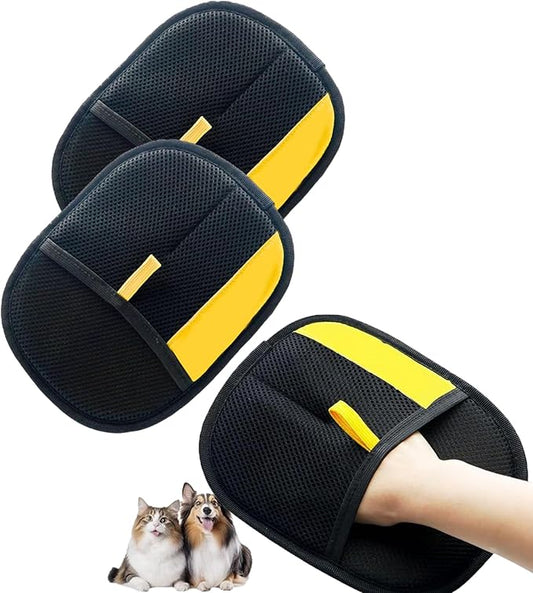 Magic Brush Pet Hair Removal Glove for Cats & Dogs, 2 Pcs Electrostatic Glove for Pet Hair, Cat Grooming Gloves for Hair Removal, Reusable Cat & Dog Hair Remover for Couch, Furniture, Carpet, Curtain