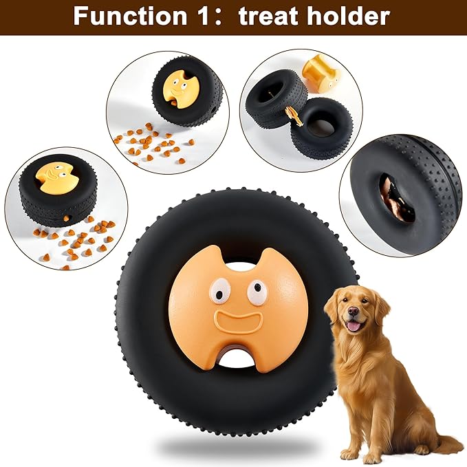 Treat Dispensing Dog Toys - Interactive Cognitive Dog Treat Toy, Rubber Chew Toy for Puppies & Small Dogs, Interactive Mental Stimulation, Enrichment Toys for Relieving Anxiety and Release Energy