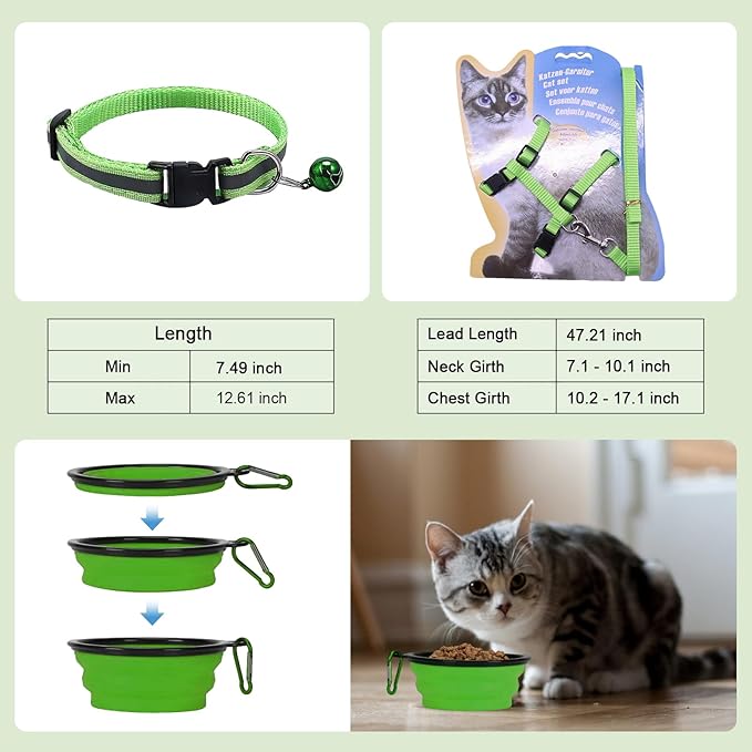 Cat Carrier Soft-Sided & Folding Cat Travel Litter Box, Fit for Pet Up to 20Lbs, 17.7' * 11.8 * 11.8 inches Cat Bag for Traveling & Camping， Green Cat Travel Carrier Kit