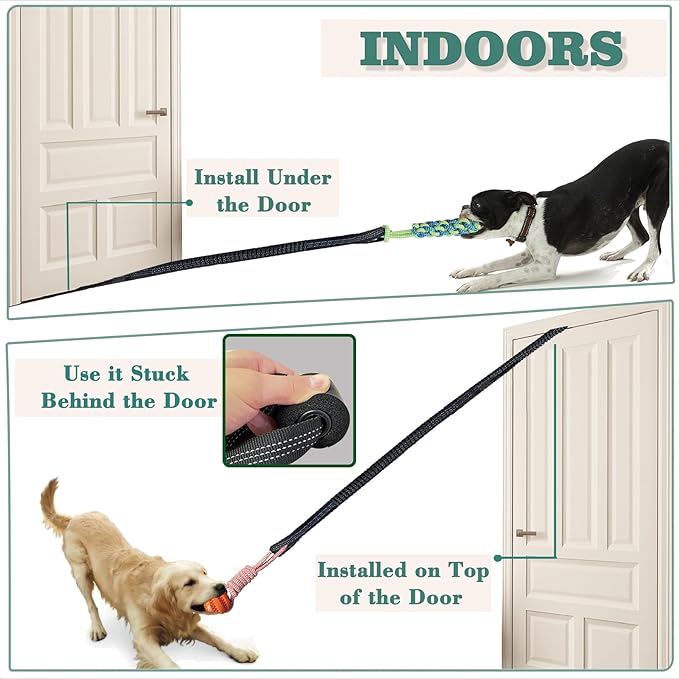 GTIIAS Interactive Dog Toys Tug of War Dog Toy for Small/Medium/Large Dogs,Teething Rope for Teeth Cleaning,Puzzle Ball for Chewing,Dog Bungee Tug Toy Kit, blue