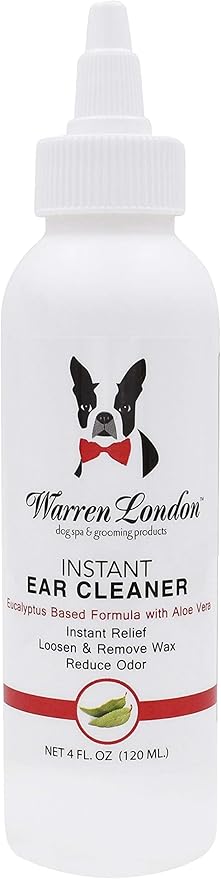 Warren London Instant Ear Cleaner- Dog Ear Drops w/Aloe to Prevent Irritation | Made USA | 12oz