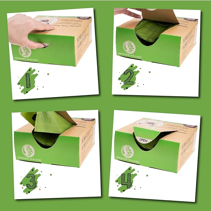 GREENER WALKER Tie Handles Poo Bags for Dog Waste, 600 Doggy Waste Bags Extra Thick Strong 100% Leak-Proof (Brown)