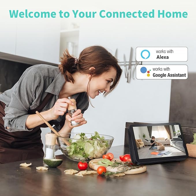 2K Indoor Security Camera, AI Human Pet Motion Detection, 2.4/5 GHz, 360° Pan Tilt, Night Vision, 2-Way Audio, Compatible with Alexa & Google Assistant (Standard Configuration)