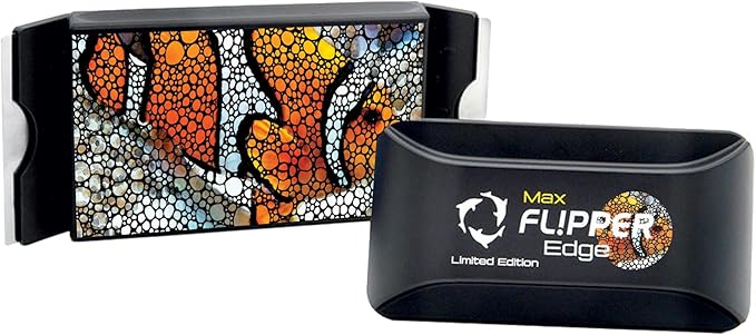 FL!PPER Flipper Edge Max Clownfish Limited Edition Floating Magnetic Aquarium Cleaner 2-in-1 Dual Blade Scrubber & Scraper Fish Tank Cleaner Tools for Efficient Cleaning & Acrylic Surface Maintenance