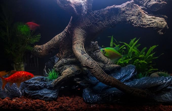 Fish Tank Decorations Aquarium Décor Resin Artificial Tree Trunk Root (D)