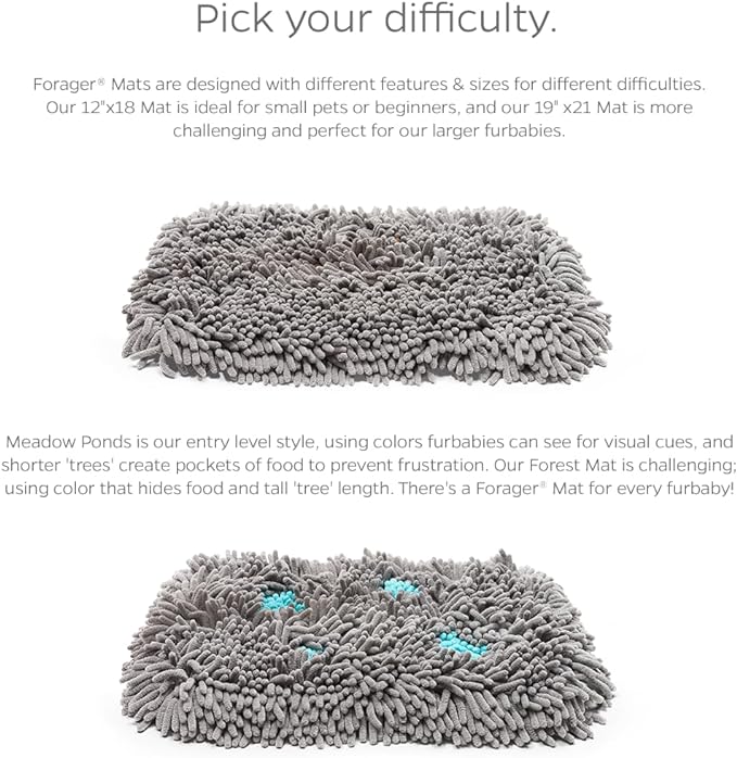 Pet Parents Forager Slow Feeder Dog Bowl & Snuffle Mat - SoftSnout, Non-Slip Backing (Forest 12")