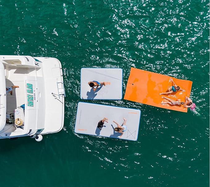 Inflatable Floating Dock for Lakes - (6' x 8’ and Dog Dock) - Large Floating Platform Lake Mat - Dog Water Ramp - Deck Floating Pad for Boats