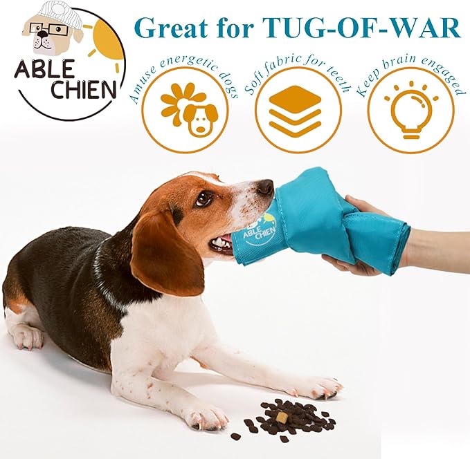 Snuffle Knot for Dogs, Interactive Dog Puzzle Toys for Small Dogs, Puppy Enrichment Toys, Encourage Natural Foraging Skills, Snuffle Ball with 10 Treat Pockets for Slow Eating