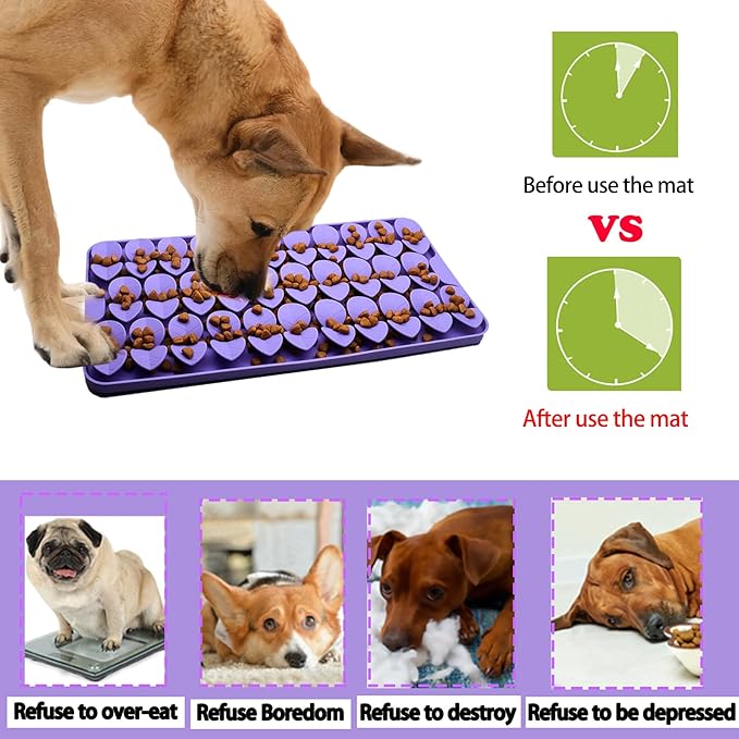 Snuffle Mat for Medium Dogs,Silicone Slow Feeder Lick Mat for Dogs Slow Eating,Encourages Natural Foraging Skill,Interactive Feed Game Toy Lick Mat Bowl for All Breed Dog