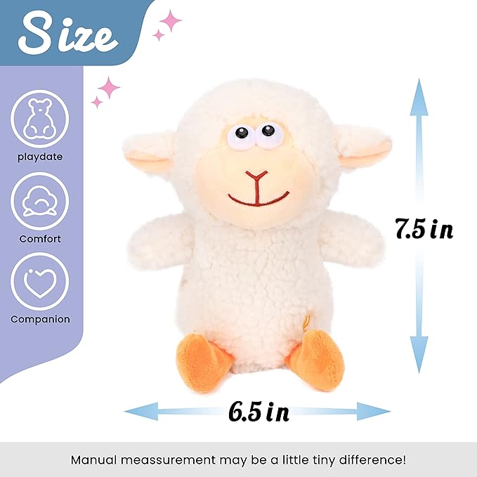 Hopearl Talking Lamb Repeats What You Say Sheep Nodding Electric Interactive Animated Toy Speaking Plush Buddy Gift for Toddlers, White, 7.5''