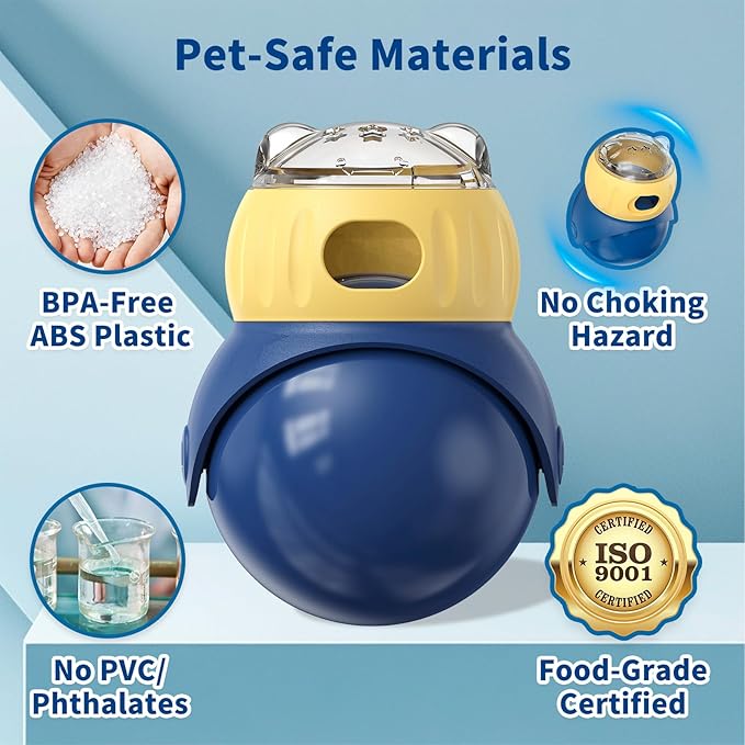 Cat Interactive Puzzle Toy, Adjustable Treat Dispenser for Indoor Cats, Safe Material Kitty Enrichment Toy for IQ Training, Mental Stimulation, Relieve Boredom, Gifts